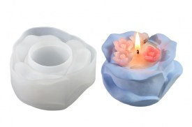 Molde silicona porta vela pimpollo de rosa